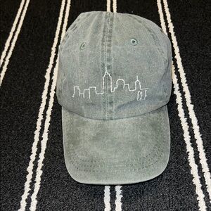 Green Stitched Cleveland Ohio Skyline Baseball Hat
